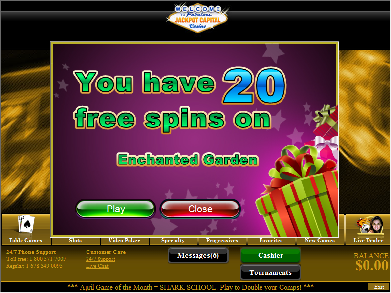 Jackpot Capital Casino Free Spins - Enchanted Garden