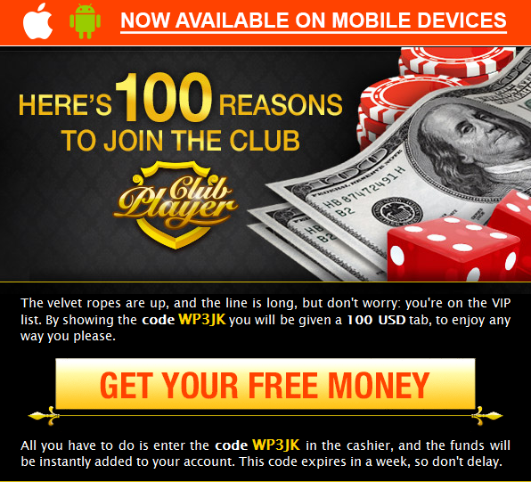 No Deposit Club Player Casino Bonus