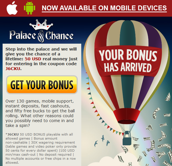 Palace of Chance No Deposit Bonus