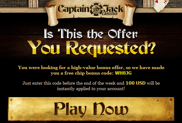 Captain Jack Casino August 2014 No Deposit Bonus