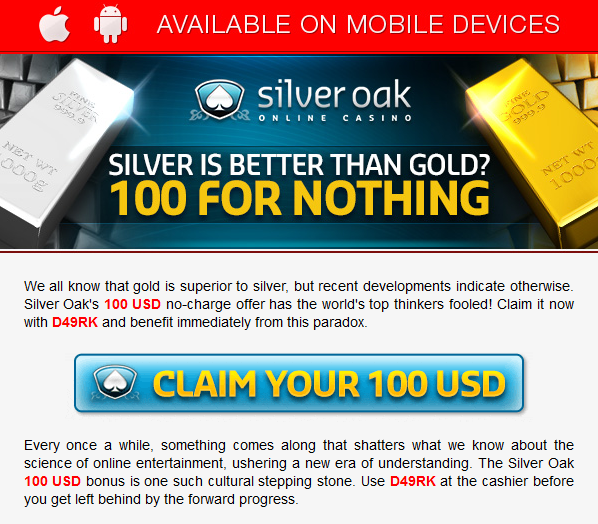 Silver Oak No Deposit Bonus Codes