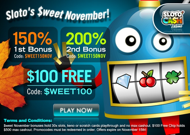 Sloto Cash Casino November Bonuses