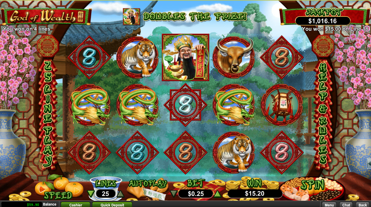 May 2016 God of Wealth Slot Free Spins