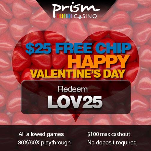 Prism Casino Free Valentines Day Bonus