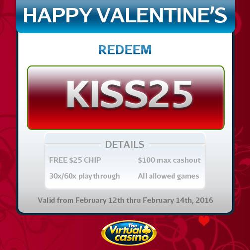 The Virtual Casino Valentines Day No Deposit Bonus