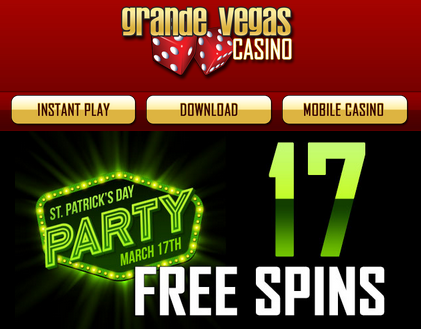St Patricks Day Bonuses Grande Vegas Casino