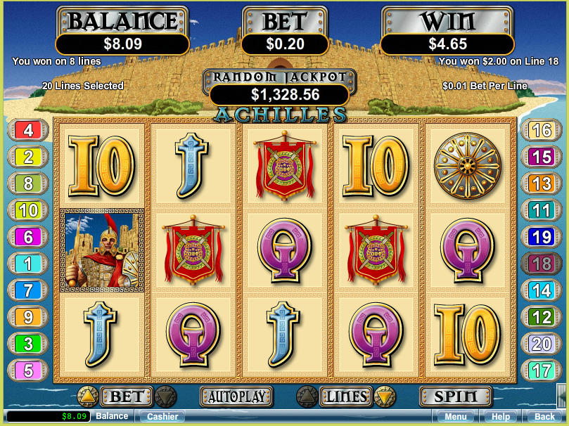Intertops RED Casino Achilles Slot Free Spins