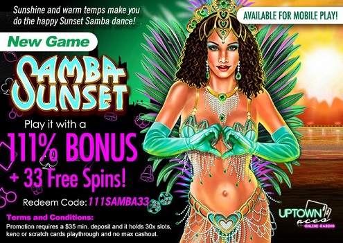 Uptown Aces Casino Samba Sunset Slot Bonuses