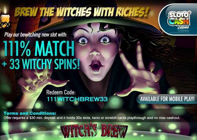 Sloto Cash Casino Witchs Brew Slot Bonus