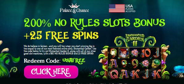 Palace of Chance Casino Match Bonus and Free Spins