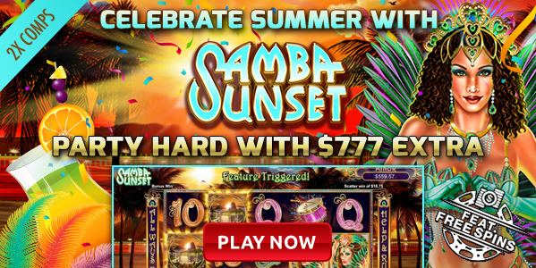 August 2017 Intertops Casino Samba Sunset Slot Bonus