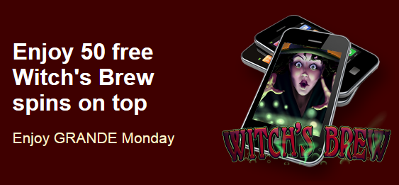 Grande Vegas Casino Witchs Brew Free Spins Plus Match Bonus