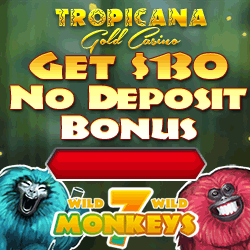 Tropicana Gold Casino 7 Monkeys Slot Game Banner