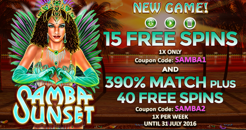Samba Sunset Slot Free Spins Plus Deposit Bonus