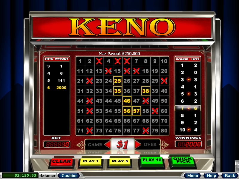 Big RTG Casino Keno Win